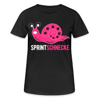 Jogging sprint snail as a gift for runner - Women's Breathable T-Shirt - black - Front - AI Model Female 172 light (172cm)