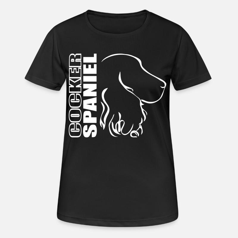 COCKER SPANIEL PROFIL - Frauen T-Shirt atmungsaktiv - Schwarz