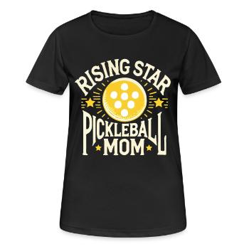 Rising Star Pickleball Mom - Women's Breathable T-Shirt - black - Front - AI Model Female 172 light (172cm)