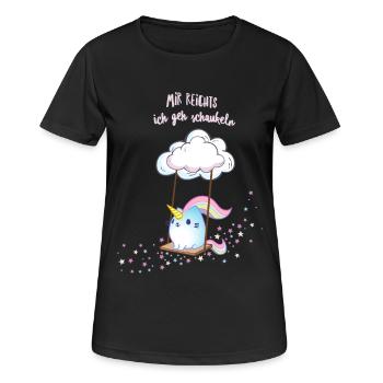 Caticorn Schaukel - Frauen T-Shirt atmungsaktiv - Schwarz - Vorne - AI Model Female 172 light (172cm)