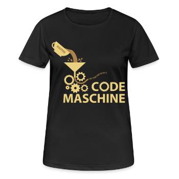 Code-Maschine - Frauen T-Shirt atmungsaktiv - Schwarz - Vorne - AI Model Female 172 light (172cm)