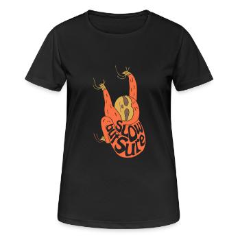 Paresse lente mais sûre - T-shirt respirant Femme - noir - Devant - AI Model Female 172 light (172cm)