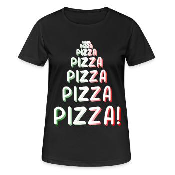 Pizza Pizza Pizza - Frauen T-Shirt atmungsaktiv - Schwarz - Vorne - AI Model Female 172 light (172cm)