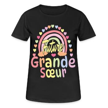 Future Big Sister – Pregnancy Announcement - Women's Breathable T-Shirt - black - Front - AI Model Female 172 light (172cm)
