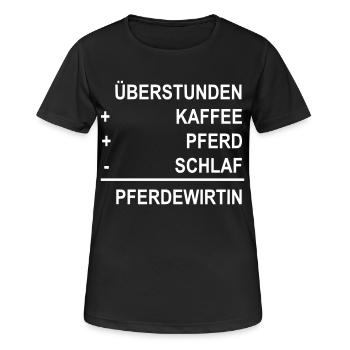 Top Pferdewirtin - Frauen T-Shirt atmungsaktiv - Schwarz - Vorne - AI Model Female 172 light (172cm)