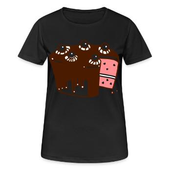 Torte Partnershirt - yummy mummy - T-shirt respirant Femme - noir - Devant - AI Model Female 172 light (172cm)