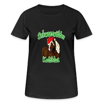 Schwarzwälder Kaltblut - Frauen T-Shirt atmungsaktiv - Schwarz - Vorne - AI Model Female 172 light (172cm)