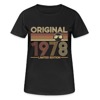 1978 - Women's Breathable T-Shirt - black - Front - AI Model Female 172 light (172cm)