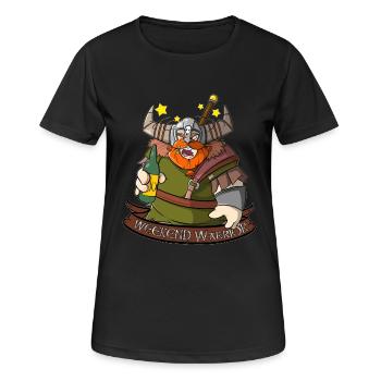 Weekend Warrior - Wikinger mit Bier am Wochenende - Frauen T-Shirt atmungsaktiv - Schwarz - Vorne - AI Model Female 172 light (172cm)