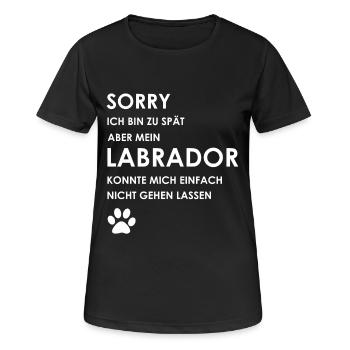 Labrador - Frauen T-Shirt atmungsaktiv - Schwarz - Vorne - AI Model Female 172 light (172cm)