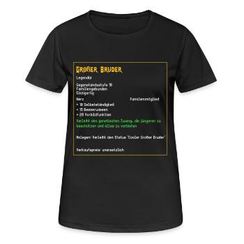 Legendärer Großer Bruder Familie cool Legendär - Frauen T-Shirt atmungsaktiv - Schwarz - Vorne - AI Model Female 172 light (172cm)