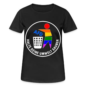 Fck afd - halte deine umwelt sauber - Frauen T-Shirt atmungsaktiv - Schwarz - Vorne - AI Model Female 172 light (172cm)