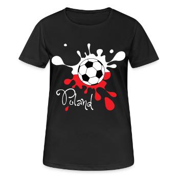 Football Pologne Couleur splash Coupe du monde WC Coupe du monde - T-shirt respirant Femme - noir - Devant - AI Model Female 172 light (172cm)