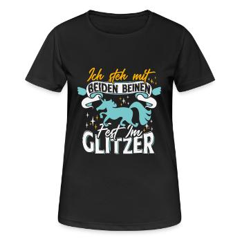 I stand with both legs firmly in the glitter - Women's Breathable T-Shirt - black - Front - AI Model Female 172 light (172cm)
