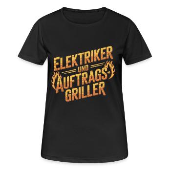 Elektriker und Auftragsgriller - Frauen T-Shirt atmungsaktiv - Schwarz - Vorne - AI Model Female 172 light (172cm)