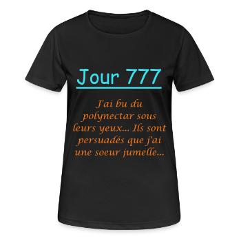 Jour 777 – Mission Polynectar accomplie ! - T-shirt respirant Femme - noir - Devant - AI Model Female 172 light (172cm)