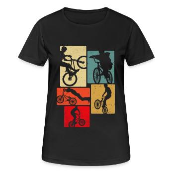 Vélo Rétro - T-shirt respirant Femme - noir - Devant - AI Model Female 172 light (172cm)