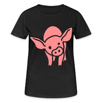 Piglet - Women's Breathable T-Shirt - black - Front - AI Model Female 172 light (172cm)