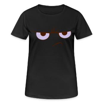 Beleidigt Cartoon - Frauen T-Shirt atmungsaktiv - Schwarz - Vorne - AI Model Female 172 light (172cm)