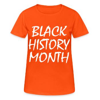 Black history month - Frauen T-Shirt atmungsaktiv - Neonorange - Vorne - AI Model Female 172 dark (172cm)