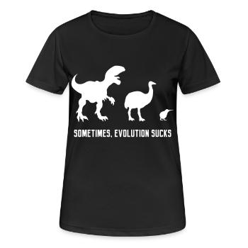 Sometimes, Evolution Sucks - T-shirt respirant Femme - noir - Devant - AI Model Female 172 light (172cm)