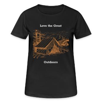 love the great outdoors - Women's Breathable T-Shirt - black - Front - AI Model Female 172 light (172cm)