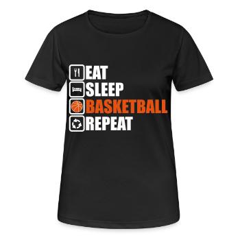 basketball,basketteur, basket, basketteuse - T-shirt respirant Femme - noir - Devant - AI Model Female 172 light (172cm)