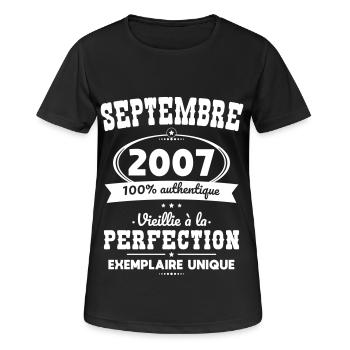 18th birthday - September 2007 Perfection - Women's Breathable T-Shirt - black - Front - AI Model Female 172 light (172cm)