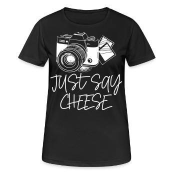 Just Say Cheese Photography - Women's Breathable T-Shirt - black - Front - AI Model Female 172 light (172cm)