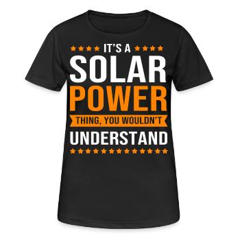 Erneuerbare Energien Solarzellen Photovoltaik - Frauen T-Shirt atmungsaktiv - Schwarz - Vorne - AI Model Female 172 light (172cm)