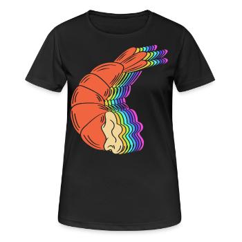 Crabe, Fruits de mer, Crevettes, Langouste - T-shirt respirant Femme - noir - Devant - AI Model Female 172 light (172cm)