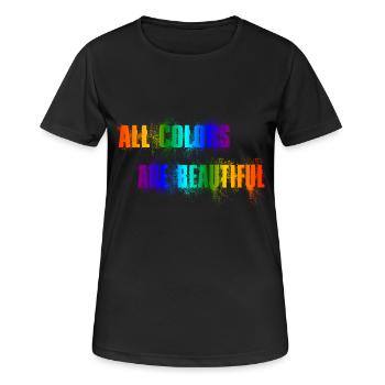 All Colors Are Beautiful - acab - Frauen T-Shirt atmungsaktiv - Schwarz - Vorne - AI Model Female 172 light (172cm)