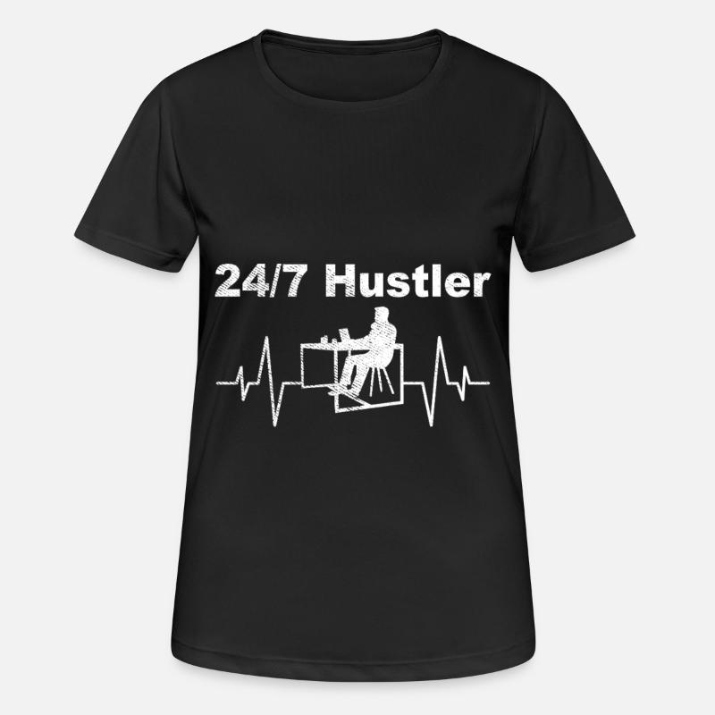 24/7 Hustler – Work Mode On - Frauen T-Shirt atmungsaktiv - Schwarz