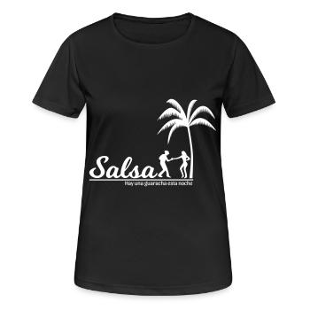 Salsa - Frauen T-Shirt atmungsaktiv - Schwarz - Vorne - AI Model Female 172 light (172cm)
