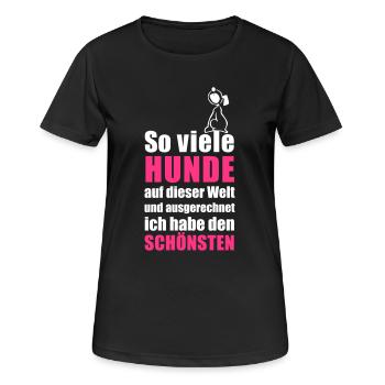 Der schönste HUND - Frauen T-Shirt atmungsaktiv - Schwarz - Vorne - AI Model Female 172 light (172cm)