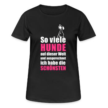 die schönsten Hunde - Frauen T-Shirt atmungsaktiv - Schwarz - Vorne - AI Model Female 172 light (172cm)