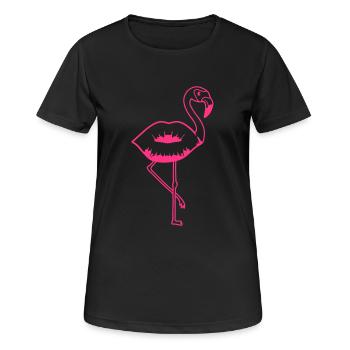 kuss mund girl maedchen frau weiblich kuessen flam - Frauen T-Shirt atmungsaktiv - Schwarz - Vorne - AI Model Female 172 light (172cm)