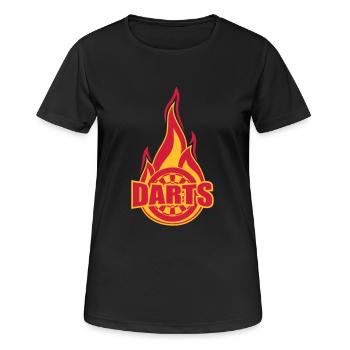 fléchettes brûlant feu cible flamme chaude - T-shirt respirant Femme - noir - Devant - AI Model Female 172 light (172cm)