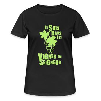 dans les vignes du seigneur expression - T-shirt respirant Femme - noir - Devant - AI Model Female 172 light (172cm)