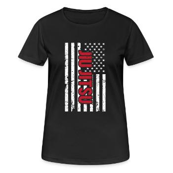 Jiu Jitsu Selbstverteidigung - Frauen T-Shirt atmungsaktiv - Schwarz - Vorne - AI Model Female 172 light (172cm)