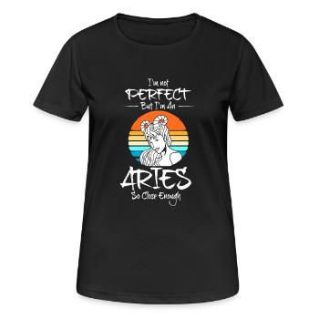 Sternzeichen Widder - Frauen T-Shirt atmungsaktiv - Schwarz - Vorne - AI Model Female 172 light (172cm)