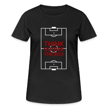 Fußball Taktik Think Outside The Box - Frauen T-Shirt atmungsaktiv - Schwarz - Vorne - AI Model Female 172 light (172cm)
