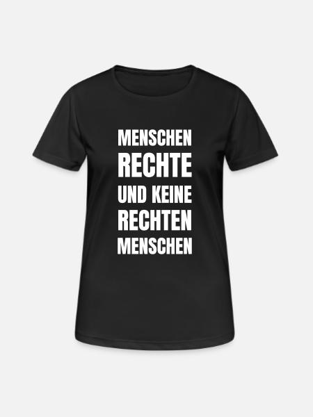 People's rights and not right-wing people - Women's Breathable T-Shirt - black