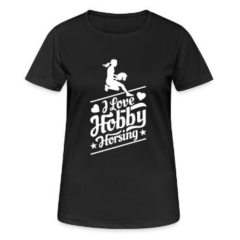 J’aime Hobby Horsing - Coeur - Hobby - T-shirt respirant Femme - noir - Devant - AI Model Female 172 light (172cm)