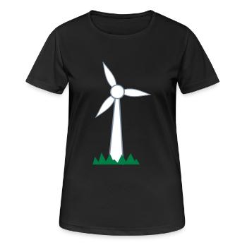 Windrad - Frauen T-Shirt atmungsaktiv - Schwarz - Vorne - AI Model Female 172 light (172cm)