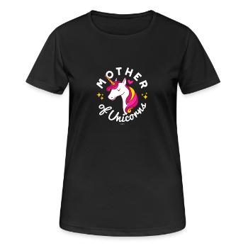 Mère de licornes (cadeau mignon pour les mères) - T-shirt respirant Femme - noir - Devant - AI Model Female 172 light (172cm)