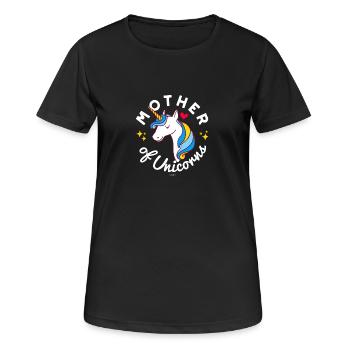 Mère de licornes bleu (cadeau mignon pour les mamans) - T-shirt respirant Femme - noir - Devant - AI Model Female 172 light (172cm)