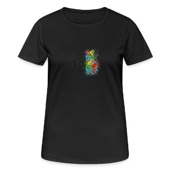 Kreative oder logich im Gehirn - Frauen T-Shirt atmungsaktiv - Schwarz - Vorne - AI Model Female 172 light (172cm)