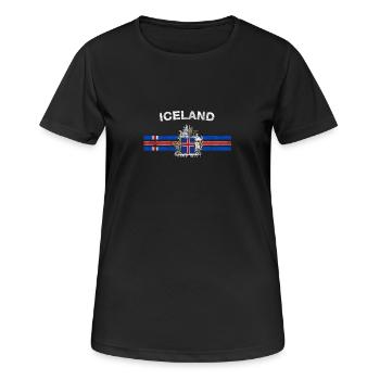 Isländer Flag Shirt - Isländer Emblem & Island - Frauen T-Shirt atmungsaktiv - Schwarz - Vorne - AI Model Female 172 light (172cm)