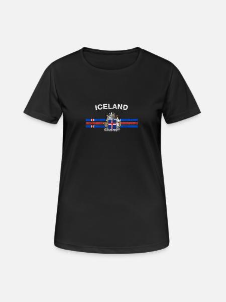 Isländer Flag Shirt - Isländer Emblem & Island - Frauen T-Shirt atmungsaktiv - Schwarz